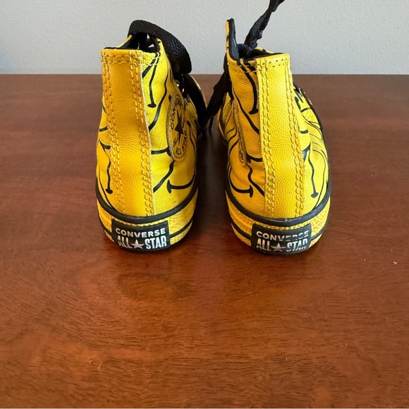 Converse Kids Chinatown Market Yellow Smiley High-Top Sneakers - Picture 4 of 7